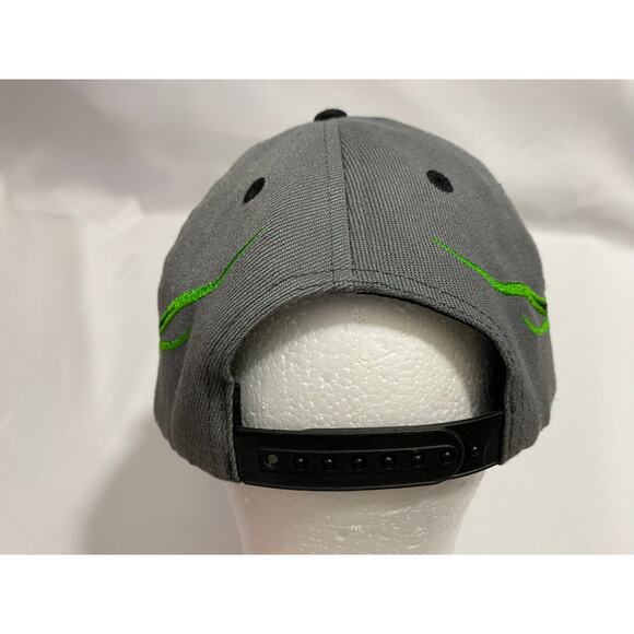 Grave Digger Monster Truck Racing Vintage Snap Back Hat Gray with flames - Picture 7 of 10